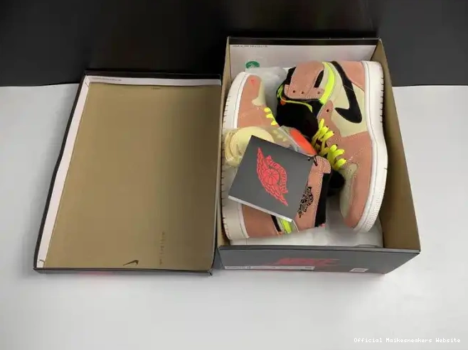 Official Maikesneakers High Air Peach Jordan 1 Switch CW6576-800 0524